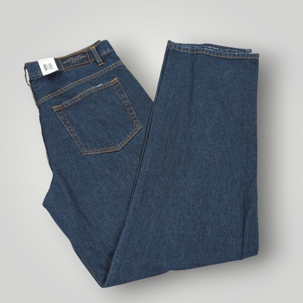NWT Calvin Klein Jeans Men’s Size 34X32 Classic Fit Dark Wash Blue Denim New